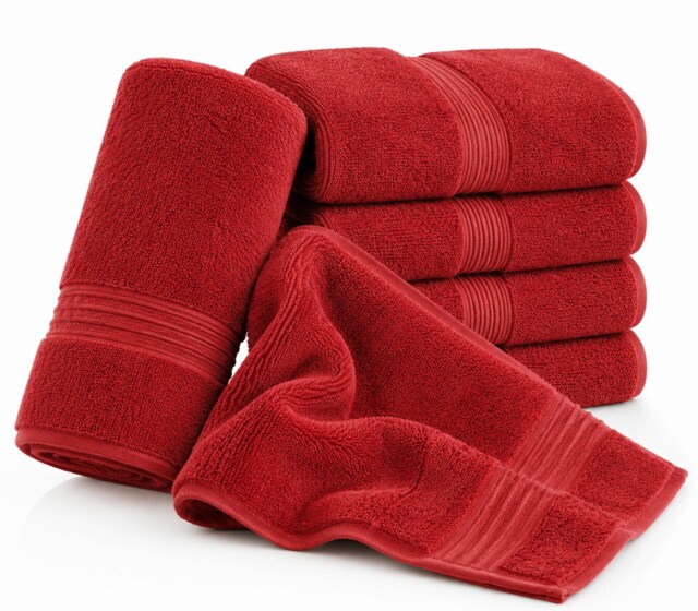 Nod Off 500GSM Egyptian Ring Spun Cotton Bath Sheet 80x140cm Red Pack of 2