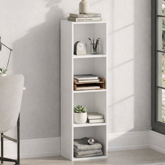 Vida Designs Oxford 4 Tier Cube Bookcase Display Storage, White