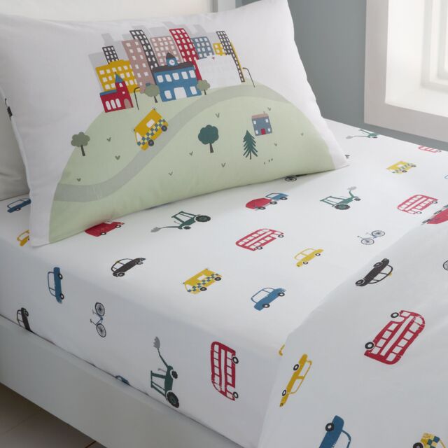 Bianca Transport Cotton Fitted Sheet White Double