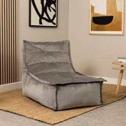 Dolce Lounger Bean Bag Charcoal Grey Velvet Bean Bag Chair Grey Charcoal Grey XL 1