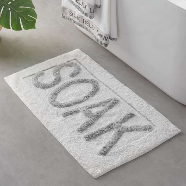 Catherine Lansfield Soak Bath Mat White 50 x 80 cm