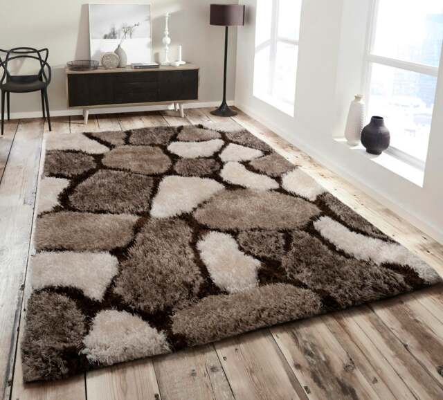 Home Republic Pebbles Shaggy Rug - 60 x 110 Brown