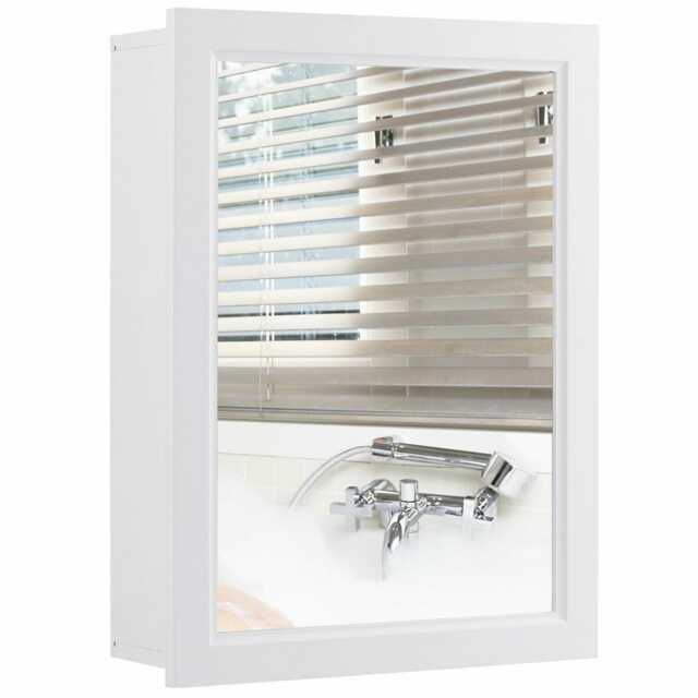 COSTWAY Bathroom Mirror Cabinet Wall Mounted Storage Cabinet