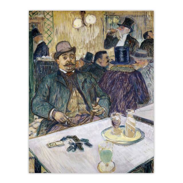 "Monsieur Boileau at the Cafe Vintage Wall Art Print Lautrec 18x24"""