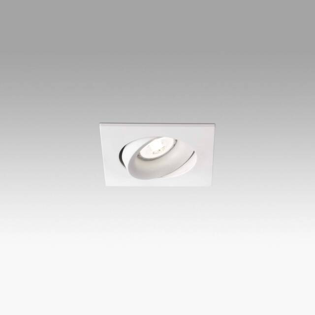 Arg 1 Light Square Tiltable Recessed Spotlight White, GU10