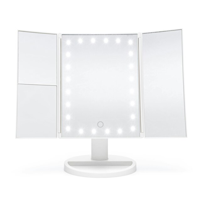 24 LED Touch Dimmable 3 Way Makeup Mirror with 2 & 3X Magnification White
