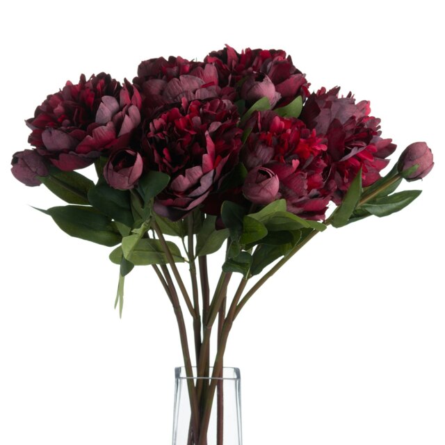 Hill Interiors Faux Burgundy Peony Rose - Burgundy - One Size