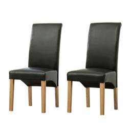 MCC Direct Deluxe High Back Leather Dining Chairs Black