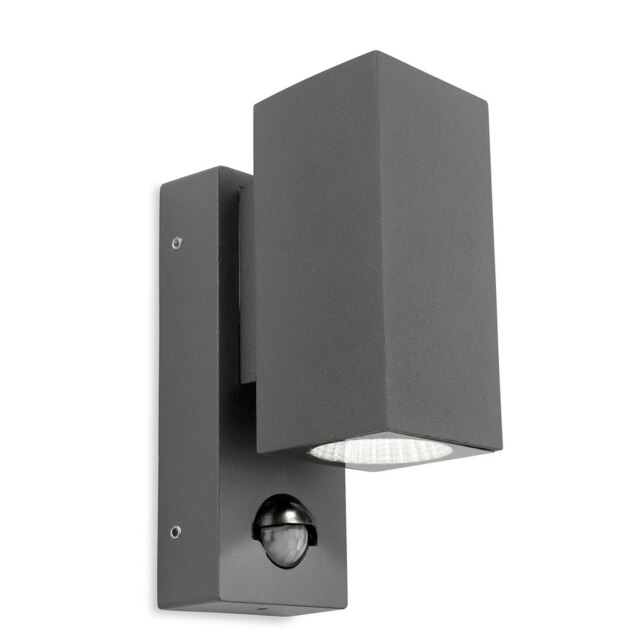 Dino LED 1 Light Outdoor Wall Light Light, PIR Graphite IP44