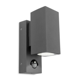 Dino LED 1 Light Outdoor Wall Light Light, PIR Graphite IP44