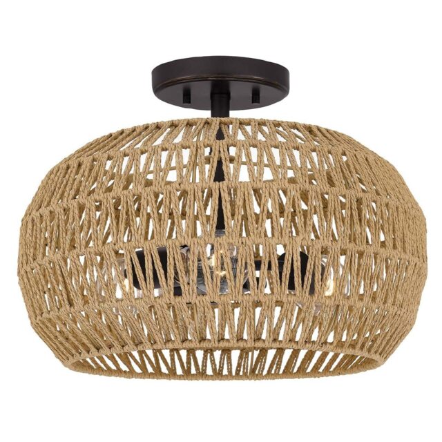 Quoizel Casablanca Semi Flush Ceiling Light Classic Palladian Bronze 3x E27