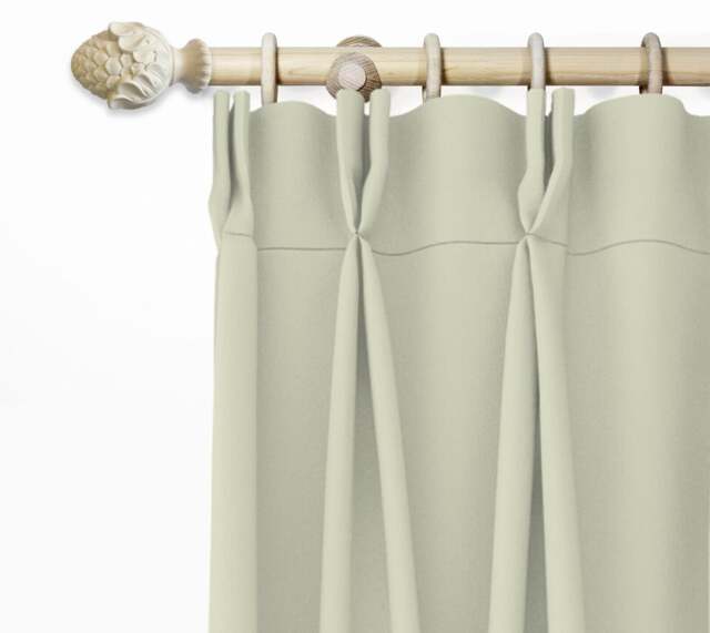 Lister Cartwright 33 mm Wood Curtain Poles Fixed Length Rubber Wooden Finials, Ash (Artichoke) 150 cm