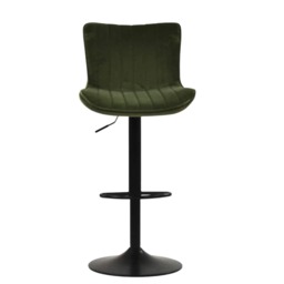 Lakeland Furniture Teeter Olive Green Velvet Black Adjustable Base 1 Bar Stool