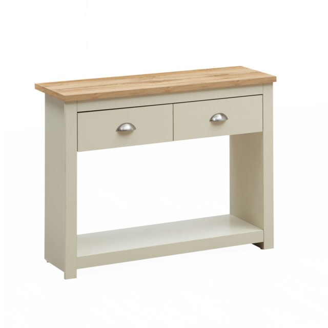 Lisbon 2 Drawer Console Table Cream & Oak