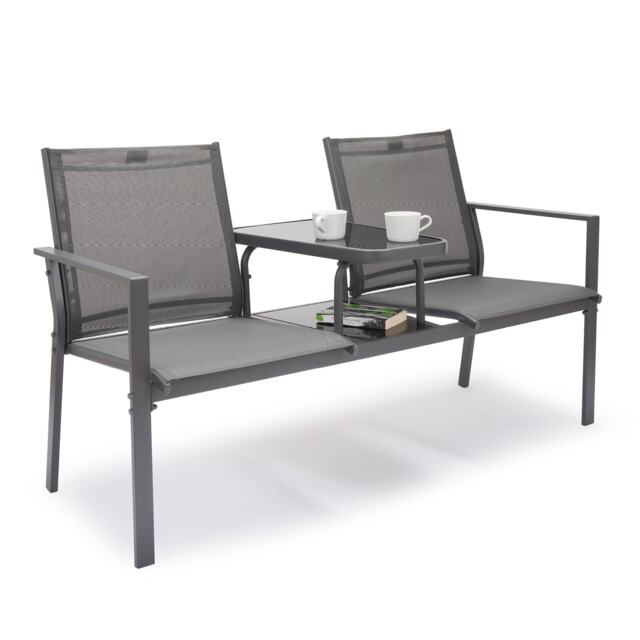 Vonhaus Paris Textilene Jack & Jill Love Seat for 2 People