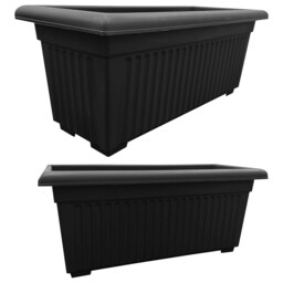 1 x 70cm Slate Grey Sovereign Trough Plastic Flower Planter Ideal For Indoor & Outdoor Use Grey