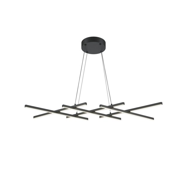 Halo Modern Decorative Bar Pendant Ceiling Light Black 800lm White Shade