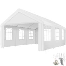 Gazebo Jasko - 6 x 4 m, 4 side panels, weather & UV-resistant, plug-in system White white 600 x 400 x 315 cm 1