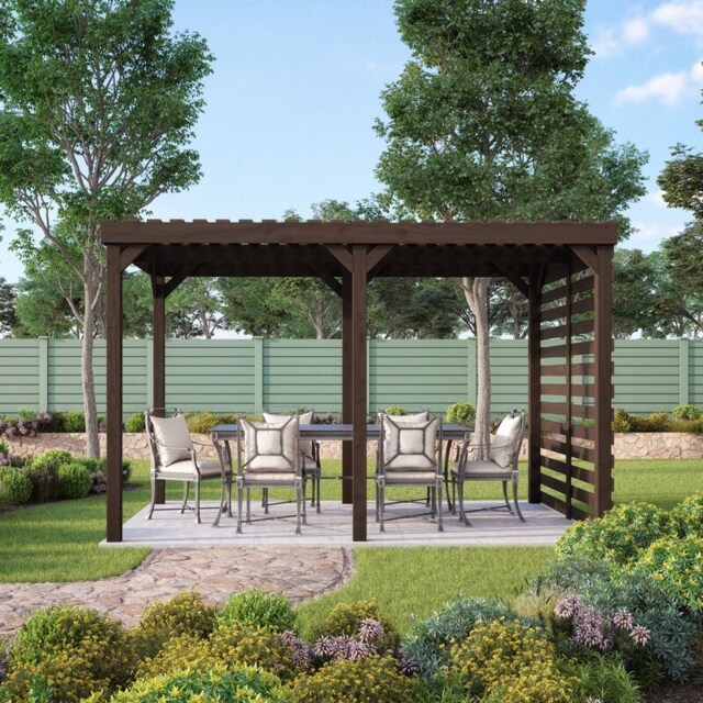 Shade Pergola - Wood - L300 x W420 x H270 cm - Rustic Brown