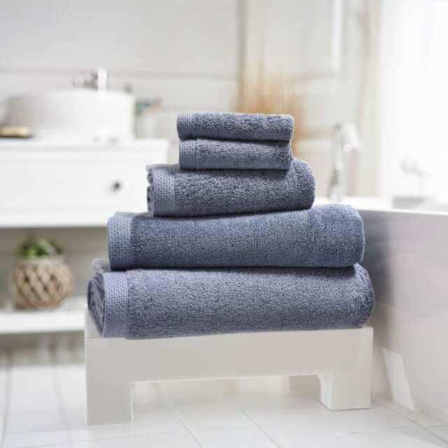 Egyptian Cotton Spa Quality Absorbent Soft & Premium Comfort Bathroom Towels Blue Blue