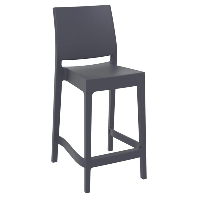 Spek Mid Height Bar Stool 65 - Dark Grey (Suitable For Outdoor) Grey