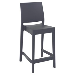 Spek Mid Height Bar Stool 65 - Dark Grey (Suitable For Outdoor) Grey