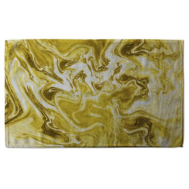 Golden Swirled Marble Soft Bath Towel Multi
