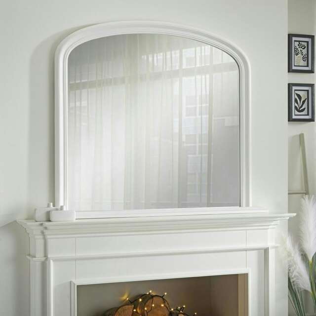 Osborne Arched Shape Overmantle Mirror White H 94cm x L 119cm x W 4cm 1