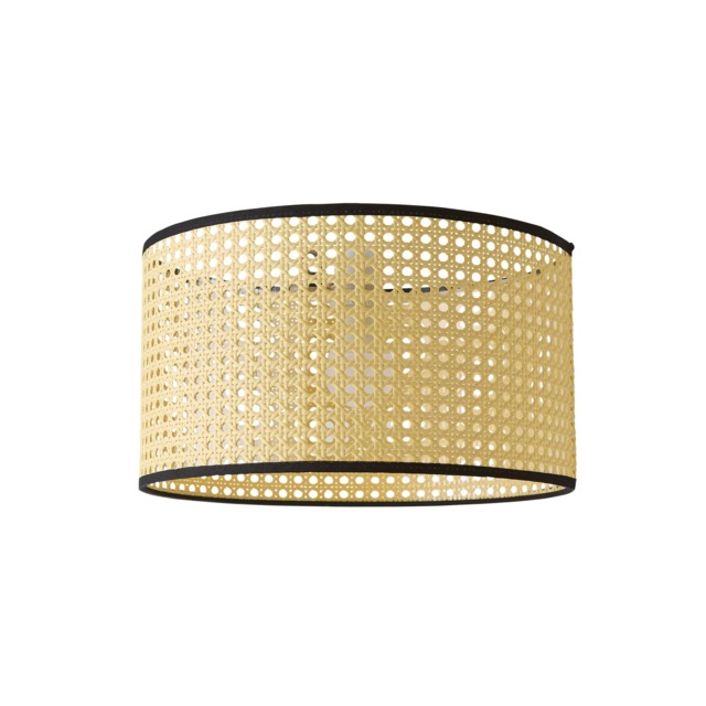 ValueLights Reni Medium Wood Cane Natural Ceiling Pendant Shade Cream