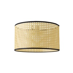 ValueLights Reni Medium Wood Cane Natural Ceiling Pendant Shade Cream