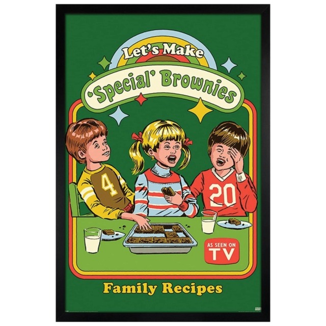 Black Wooden Framed Steven Rhodes (Let's Make Special Brownies) Maxi Poster Multi