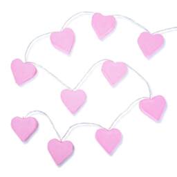 ValueLights 10 Paper Hearts Pink Battery Operated String Lights