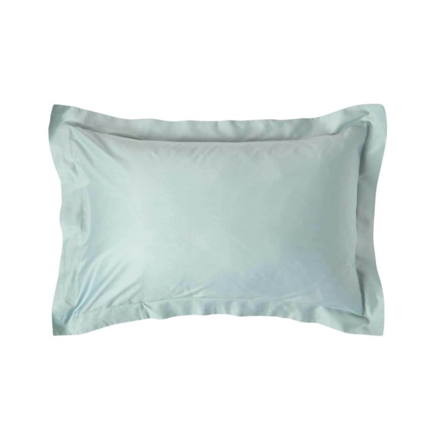 Homescapes Duck Egg Blue Organic Cotton Oxford Pillowcase 400 TC - Standard Size