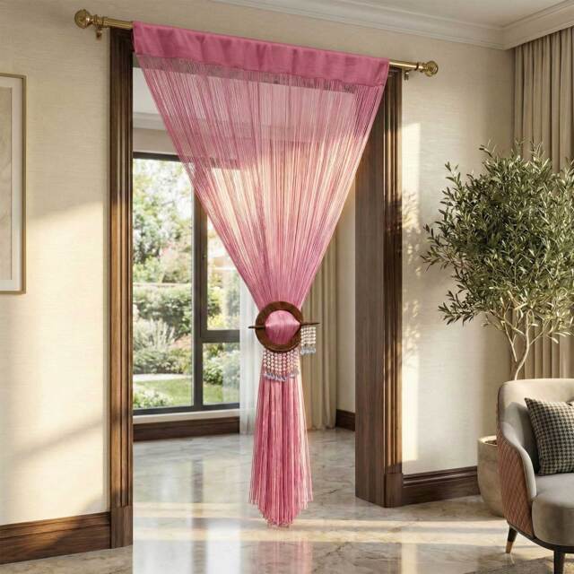 Homescapes Polyester Pink String Curtain - 90 x 200 cm