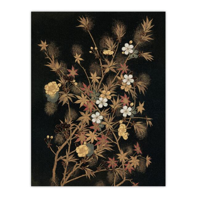 "Japanese Autumn Flowers G A Audsley Vintage Wall Art Poster Print 12X16"""