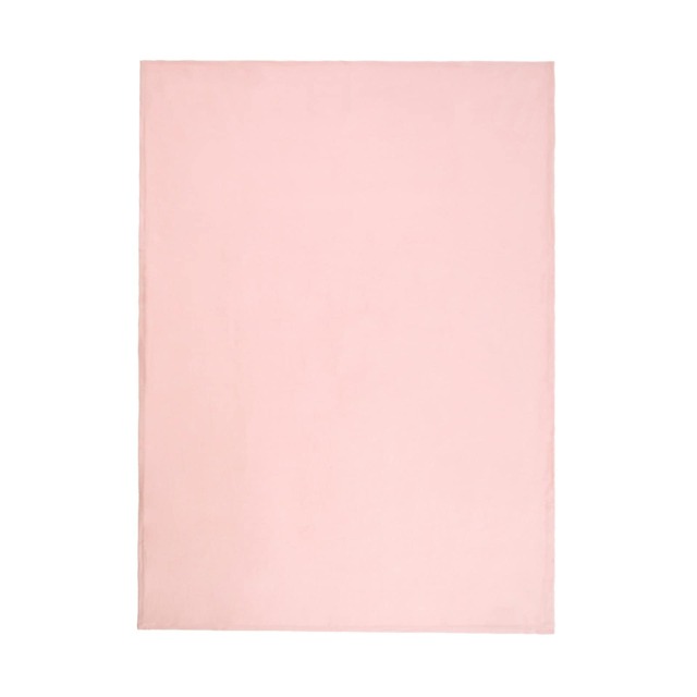 OHS Luxury Plain Fleece Blanket Bedspread, 125x150cm - Blush Pink