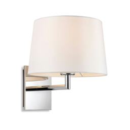 Grand Wall Lamp Chrome with Round Tapered Cream Shade