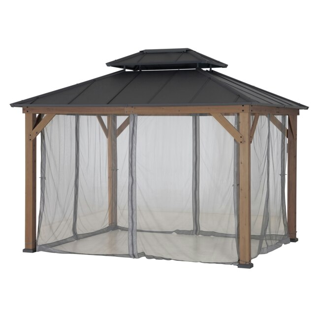 Sunjoy Accessory Netting for Cedar Wooden Gazebo - 3m x 3.6m, Suitable for A102032602（Gazebo Not Included）