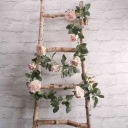 Light Pink Roses Artificial Silk Flowers Garland 175cm