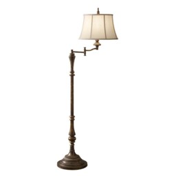 Gibson 1 Light Floor Lamp Antique Brown, E27