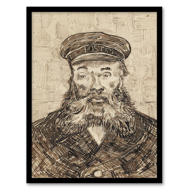 Vincent van Gogh Framed Wall Art Sketch Portrait of Joseph Roulin Home Décor