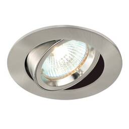 Cast 1 Light Recessed Tilt Downlight Satin Nickel Plate, GU10