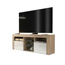 TV Unit TV Stand Oak White Gloss Media Console Sideboard Storage Cabinet 145cm