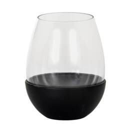 Hill Interiors Neris Glass Goblet Candle Holder Black Black 18cm x 14cm x 14cm 1