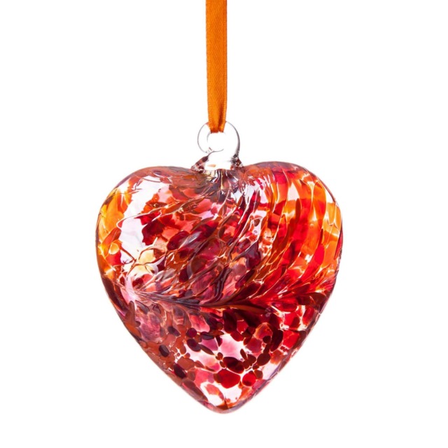 Amelia Art Glass Hanging Friendship Birthstone Heart Ornament July