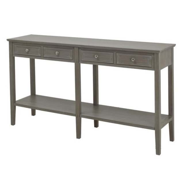 The Serene Collection Four Drawer Console Table - Wood - L40 x W160 x H86 cm - Grey