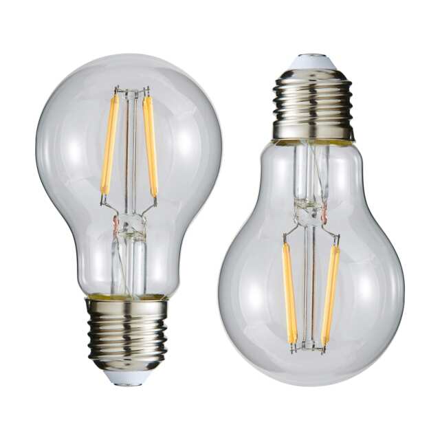 BHS 2 Pack of 6 Watt LED Vintage Style ES E27 Classic Light Bulb Clear Natural White 2
