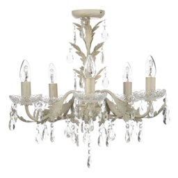 BHS Paisley 5 Light Chandelier, Cream Cream Cream 1