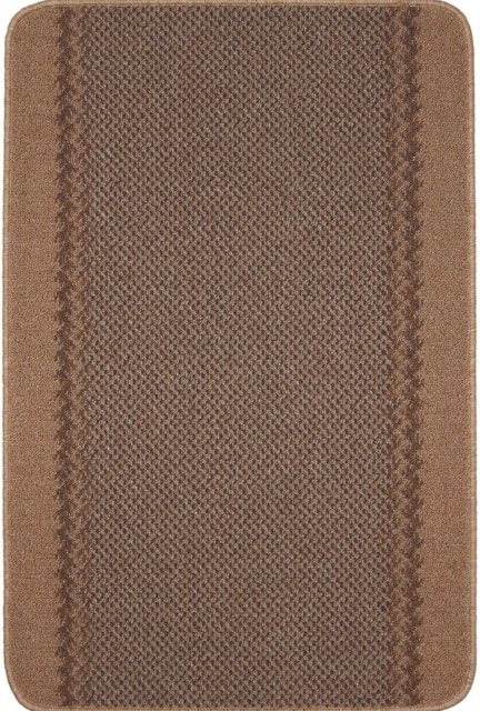 Washable Designer Rugs & Mats Lined Bordered Design in Beige 116B