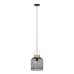 EGLO ROUNDHAM Pendant Light, Vintage Black & Brushed Brass Finish, E27 Fitting, 220mm Indoor Pendant Light
